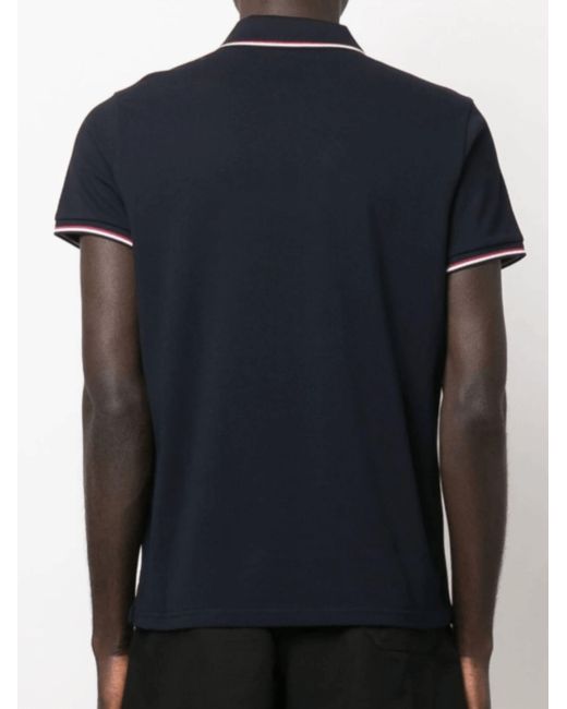 Moncler Blue Polo Shirt With Logo for men
