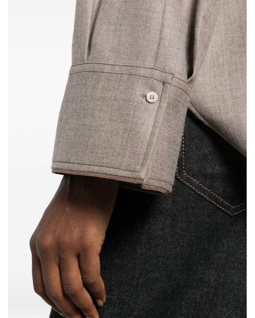 Brunello Cucinelli Natural Wool Shirt