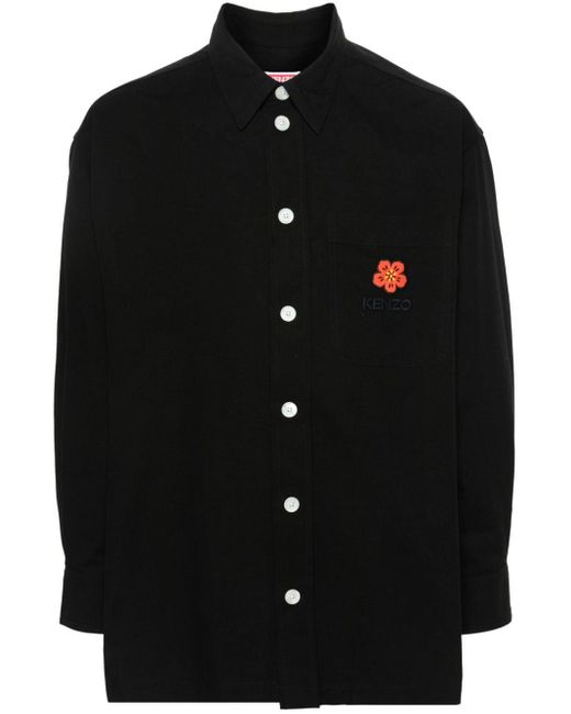 KENZO Black Boke Flower Cotton Shirt for men