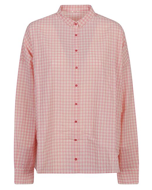 Apuntob Pink Vichy Print Cotton Shirt