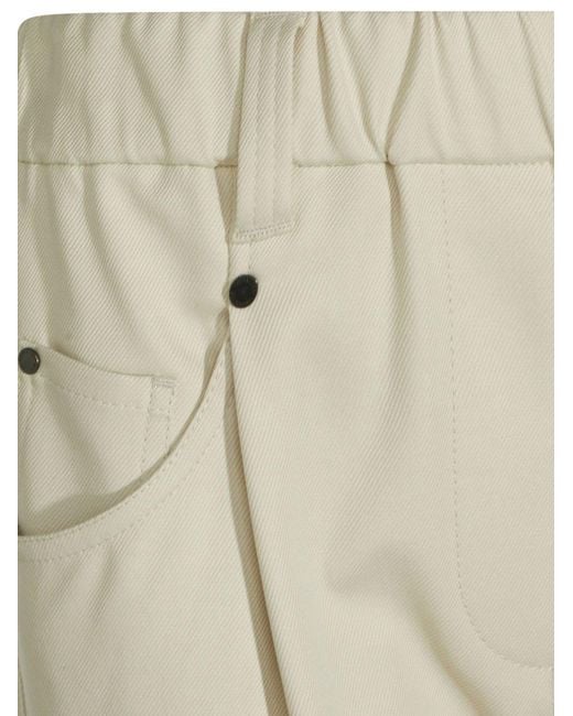 Brunello Cucinelli Natural Relaxed Elasticated Pants