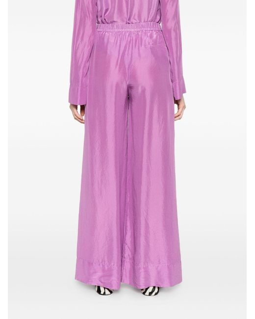Forte_forte Purple Silk Drawstring Trousers