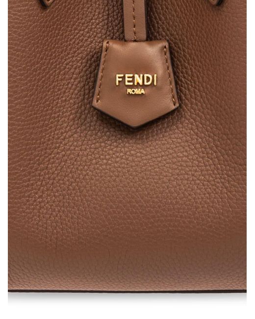 Fendi Brown Origami Mini Leather Bucket Bag
