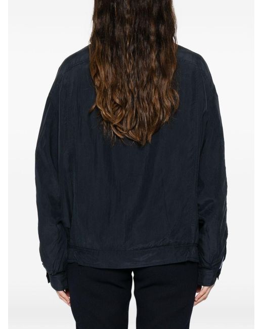 Prada Blue Silk Blouson Jacket