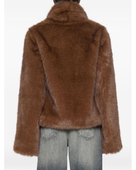 BB COUTURE Brown Farrah Faux Fur Jacket