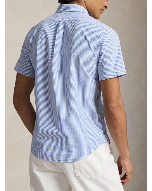 Polo Ralph Lauren Blue Seersucker Shirt for men