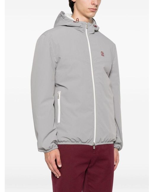 Brunello Cucinelli Gray Nylon Blouson Jacket for men