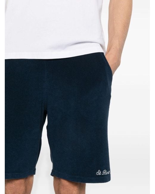 Mc2 Saint Barth Blue Sponge Terry-cloth Shorts for men