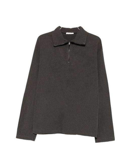 The Row Black Marcielo Half-Zip Sweater for men