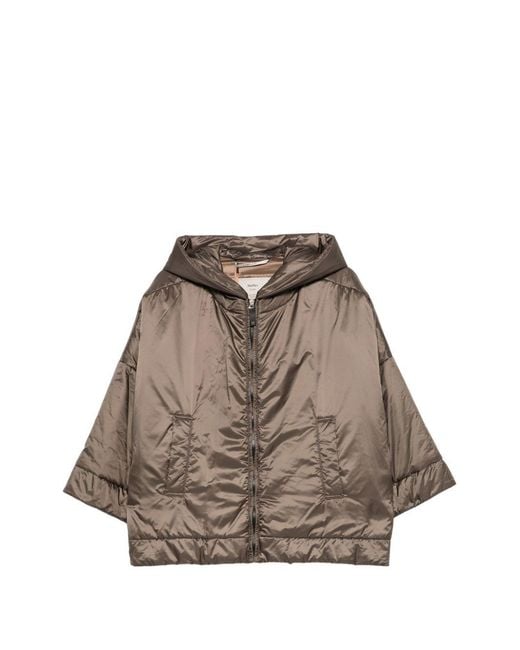 Max Mara Brown Nylon Padded Blouson Jacket