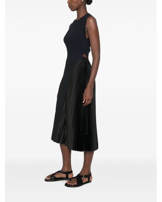 Emporio Armani Black Pleated Midi Dress
