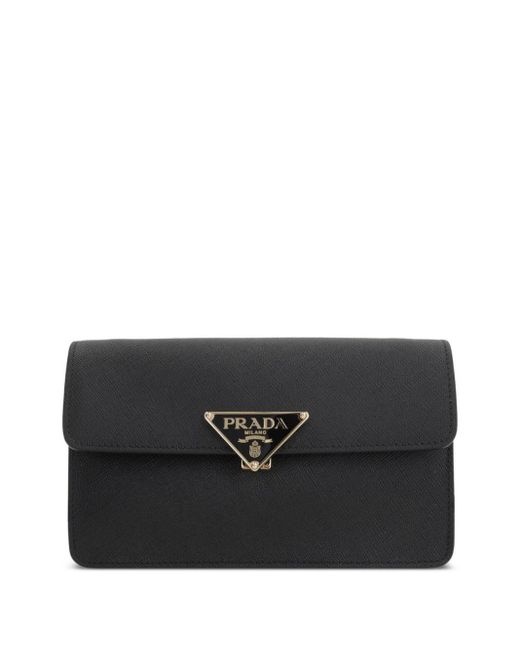 Borsa a tracolla mini in pelle nera di Prada in Black
