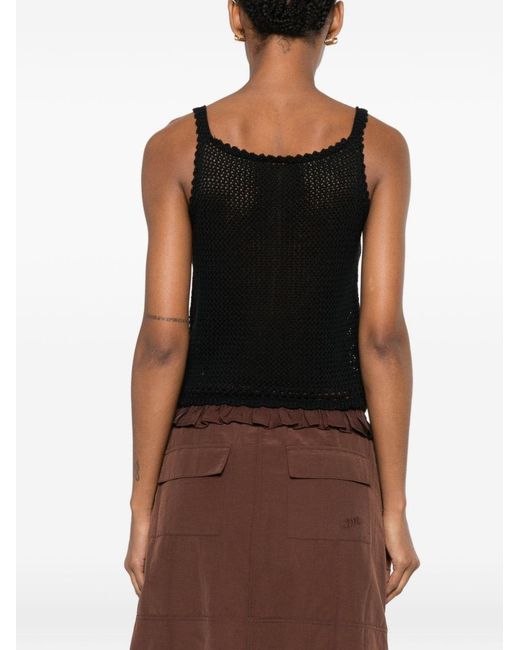 DUNST Black Linen And Cotton Blend Top