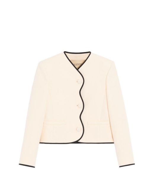 Valentino Natural Wool And Silk Blend Jacket