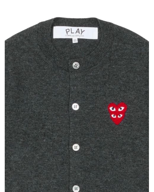Comme des Garçons Gray Wool Cardigan With Heart for men