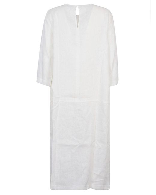 Liviana Conti White Linen Midi Dress
