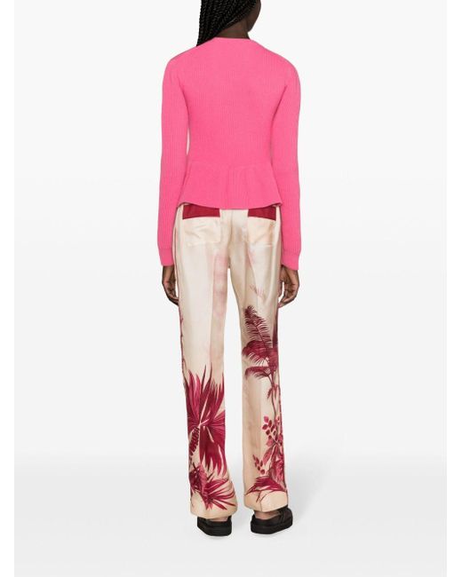 F.R.S For Restless Sleepers Red Etere Silk Trousers