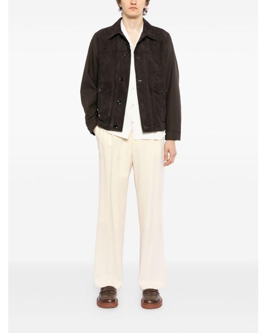 Brioni Black Suede Leather Jacket for men