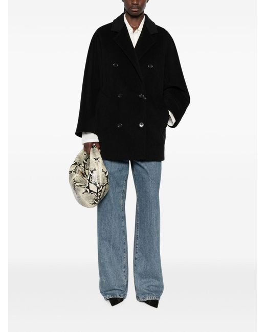 Max Mara Black Wool And Cashmere Short Coat