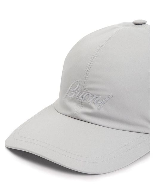 Brioni Gray Nylon Baseball Cap for men