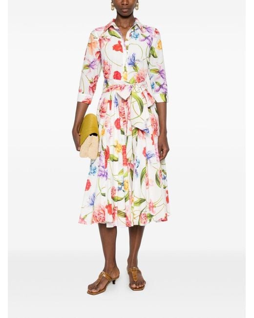 Lavi White Printed Cotton Dress