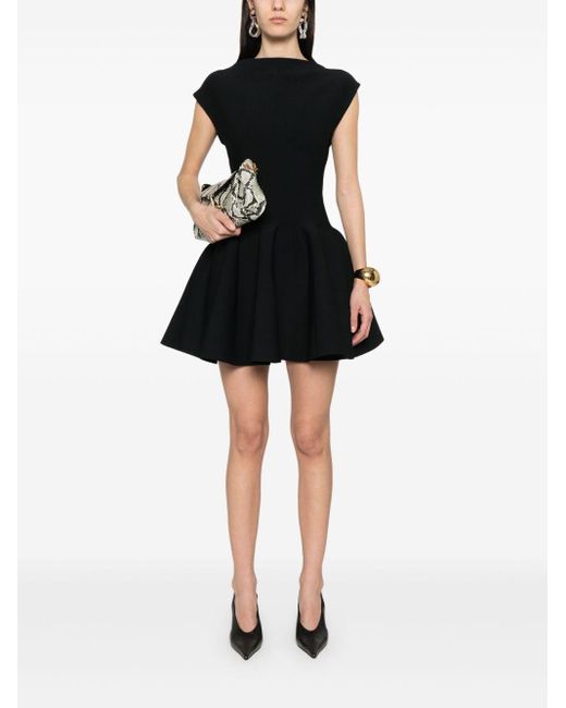 Alaïa Black Cap Sleeve Mini Dress