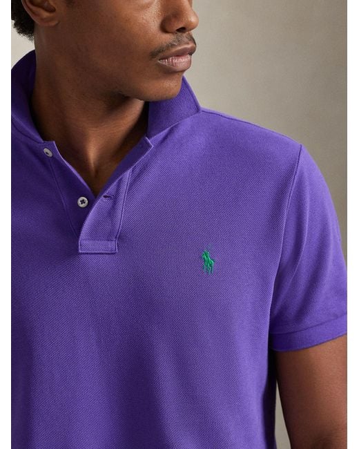 Polo Ralph Lauren Purple Slim Fit Mesh Polo for men