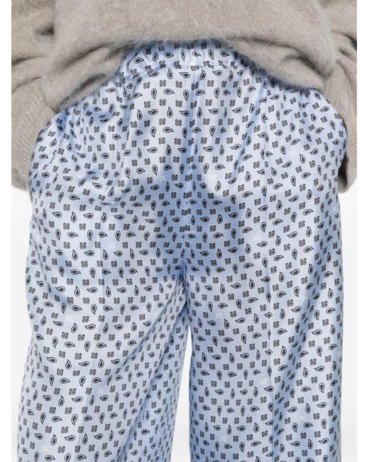 Max Mara Blue Silk Trousers