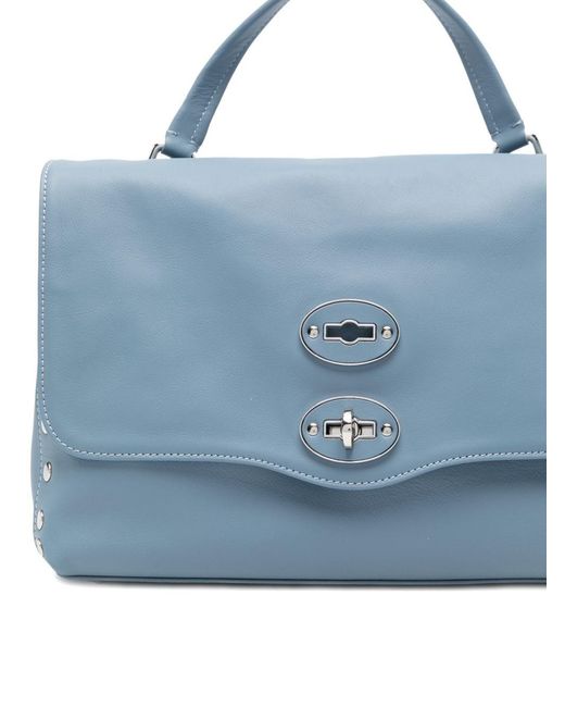Zanellato Blue Postina Saeta Small Leather Handbag
