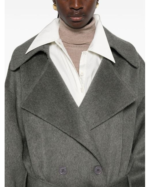 Frankie Shop Gray Issen Wool Blend Coat