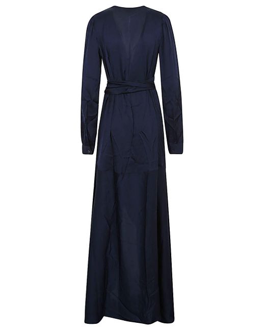 Silk95five Blue Ananda Silk Long Dress