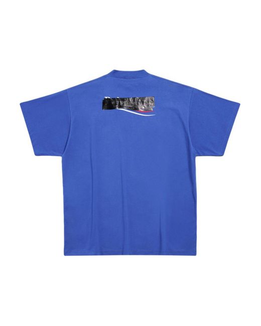 Balenciaga Blue Gaffer Political Campaign Cotton T-shirt - Men's - Polyester/cotton for men