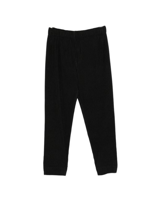 Homme Plissé Issey Miyake Black Pleated Trousers for men
