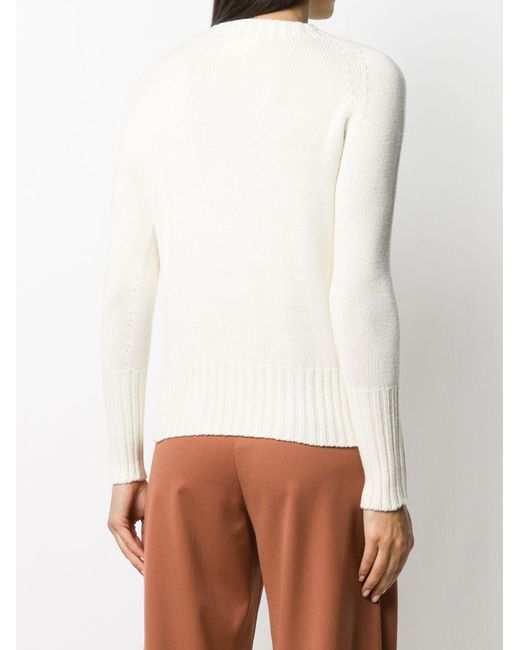 Drumohr White Crew Neck Sweater