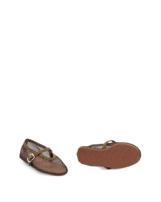 Alaïa Brown Fishnet Ballet Flats
