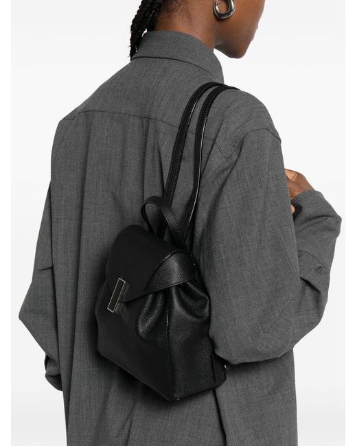 Valextra Black Iside Mini Leather Backpack