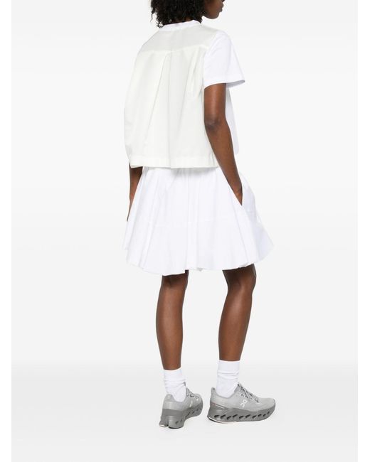 Sacai White Cotton T-Shirt