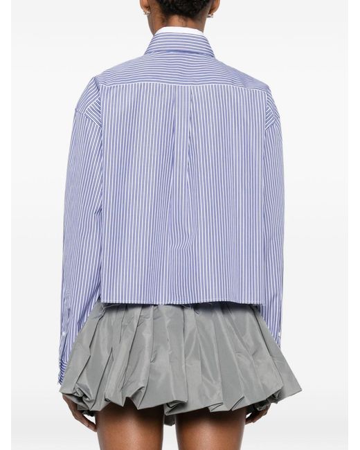 Miu Miu Purple Logo Cotton Shirt