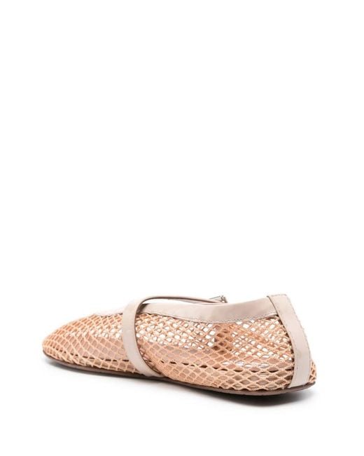Alaïa Pink Fishnet Ballet Flats