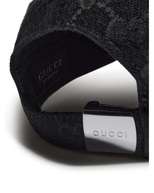 Gucci Black Web Detail Gg Baseball Cap for men