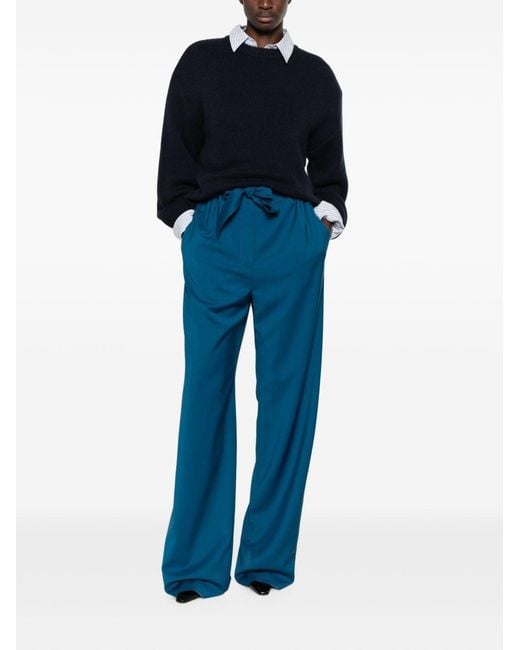 Max Mara Blue Wool Trousers