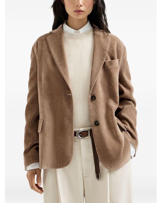 Brunello Cucinelli Brown Notched Lapel Blazer