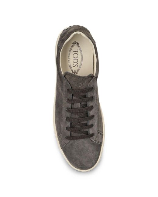 Tod's Gray Suede Leather Sneakers for men