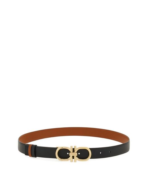 Ferragamo White Gancini Leather Belt
