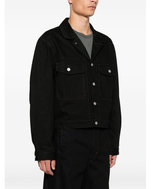 Lemaire Black Denim Trucker Jacket for men