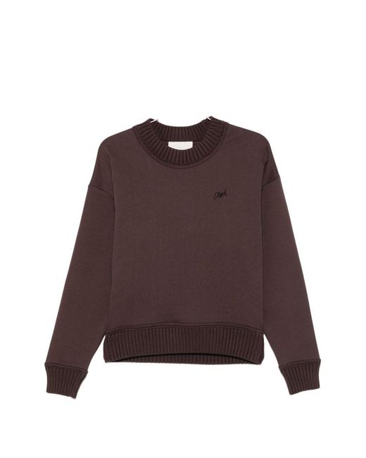 Closed Purple Cotton Crewneck Sweatshirt
