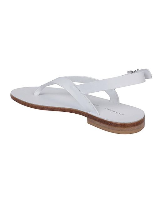 Liviana Conti White Leather Thong Sandals
