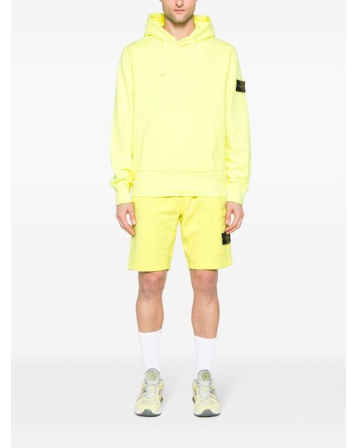 Stone Island Yellow Compass-badge Cotton Hoodie for men