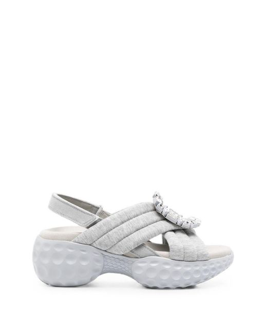 Roger Vivier White Viv Run Sandals