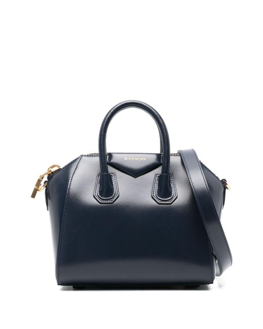 Givenchy Blue Mini Antigona Leather Tote Bag
